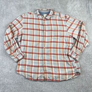 Territory Ahead Shirt Mens 2XL XXL Grey Red Checkered Flannel Button Up Outdoors